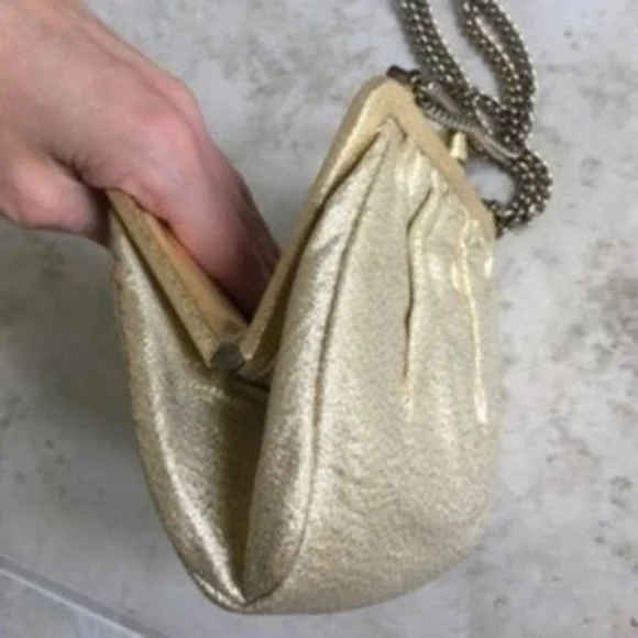 Vintage 1950's gold sparkle purse chain strap & tassel mini coin purse - Picture 11 of 11
